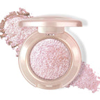 Holographic Light Pink Glitter Eyeshadow, Multichrome Shimmer Color Shifting Single Eyeshadow, Chameleon Metallic Iridescent Eye Shadow Palette Bouncy Texture Fairy Highlighter Makeup #2