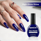 16.5ml Dark Blue Nail Polish Large Volume Quick Dry Nail Polish, Long Lasting Shine, Fingernail Toenail Nail Art DIY Home Travel Nail Art Gift