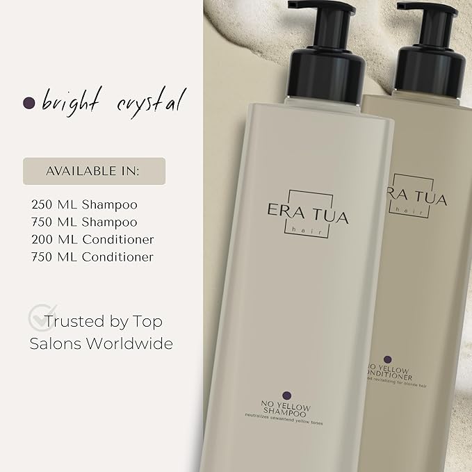 No-Yellow Toning Purple Shampoo | Neutralizes Yellow Tones in Blonde, Silver & Bright Crystal Highlighted Hair | Dutch Made & Formulated | Jasmine & Rose Scent | 250 ml