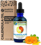 Calendula Oil with Sunflower Oil, Herbal Care for Chapped or Damaged Skin, Organic Skincare for All Skin Types - 1 fl oz