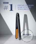 GLAMPALM Hair Straightener 1" Ceramic Flat Iron with Vibrating Plates, Korea's No.1 Professional Salon Tool with 3D Swivel Cord & Dual Voltage, 11 Heat Settings(140°–450°), 25s Fast Heat-Up (GP225)