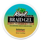KOOL Braiding Gel Maximum Hold for LOC & Twist - No Flaking, No Whitening, Fast Drying, High Shine, Cool & Refreshing, Long Lasting Hold (15 oz)