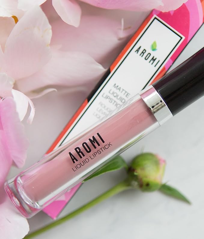 Aromi Matte Liquid Lipstick | Light, Pale Pink Lip Color, Long-Lasting, Smudge Proof, Vegan, Cruelty-free, Parabn and Phthalate Free (Blush Nude)