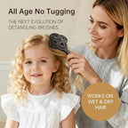 Simetra Detangler Hair Brush for Woman and Men, Holiday Present - Original Detangling Brush for Curly Hair/Wet & Dry Hair, Natural Boar Bristles Hairbrush - Natural Crystal Inlay & 14K Gold Plating