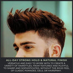 Firm Clay Wax - Stong Hold Natural Finish - Water Based - Kaolin & Bentonite Clay, Macadamia Nut Oil, Beeswax, & Squalane Blend - For All Hair Types - Premium Hair Styling Product (2.5oz)