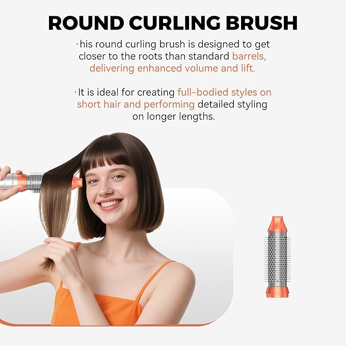 6 in 1 Blow Dryer Brush,110-120V Hair Dryer Brush,110,000 RPM High-Speed,Negative Ion & 4 Adjustable Temp Hot-Air Hair Brush,Detachable Hot Air Styler Set for Women