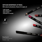 Radiant Professional Waterproof Lip Liner Pencil - Long Lasting Lip Liner for Defined Lips - Soft & Creamy Lipliner with Vitamin E - 1.20 gr, (22 HEATHER)
