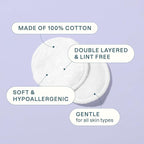 Cliganic Organic Cotton Rounds (300 Count) Makeup Remover Pads, Hypoallergenic, Lint-Free | 100% Pure Cotton (Packaging May Vary)