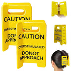 2PCS Overstimulated Caution Sign Hair Claw Clip,Yellow Caution Hair Clip,Do Not Approach Sign Hair Claws Hair Clips for Thick Hair,Funny Gag Gift for Women and Friends