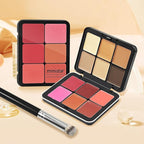 12 Colors Cream [Blush Contour Concealer] Makeup Palette for Cheeks - All in One Makeup Palette Kit with Brush, Natural Matte Long Wearing, Waterproof Blendable Face Make Up Pallete (#02)