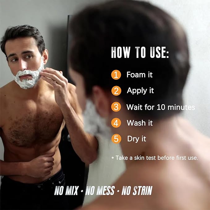 Mens Beard & Mustache Dye Shampoo, Instant 100% Grey Hair Coverage, 3 in 1 Brown Beard Color Shampoo for Men Facial Hair, Easy to Use & Dermatologist Tested, 200ML