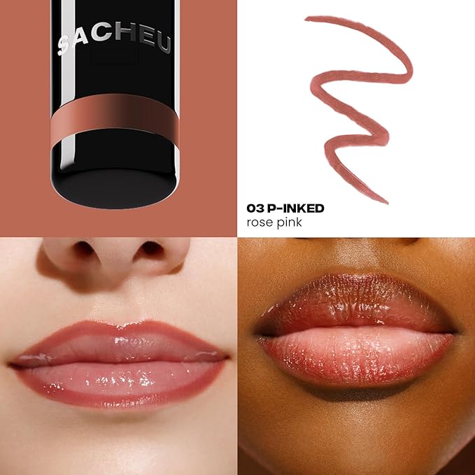Sacheu Lip Liner STAY-N Peel Off Lip Stain — Long Lasting Waterproof Lip Tint with Hyaluronic Acid & Vitamin E — Transfer Proof Matte Finish, Vegan & Cruelty-Free (Core Bundle)