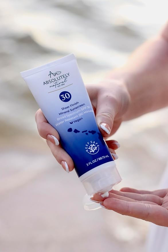 Absolutely Natural - SPF 30 Mineral Sunscreen - Broad Spectrum Water Resistant Moisturizer Lotion For Body & Face - With Non-Nano Zinc Oxide, Vitamin E, & Antioxidants - Made in USA, 3 Oz