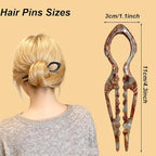 4 Pcs French Hair Pin Color Mixing French Hair Pins for Women French U Shaped Prestiges Hairpin for Thin Thick Hair Women Vintage Hairstyle Accessories