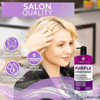Purple Conditioner for Blonde Hair - Sulfate and Paraben Free Toner - No More Orange and Yellow Brassy Tones - More Balance for Color Treated, Bleached, Silver, White and Gray Hair - Women and Men