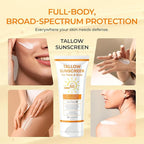 Beef Tallow Sunscreen SPF 50 with Mineral : Instant Sun Protection Non Nano Zinc Oxide Sunblock- Non Greasy Formula- Beach Jogging Outdoor Sports - 3 Fl oz, 85g