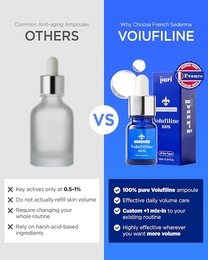 100% Volufiline Ampoules – Advanced Firming & Lifting Facial Ampoule from France Sederma, Intense Hydration & Skin Rejuvenation for Youthful, Perfect for Layering & DIY, 0.33 fl.oz (10ml) 2 Pack