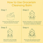 Grocerism Cleansing Balm Makeup Remover, Manuka Honey & Grass-Fed Tallow with Soothing Cica (Centella), Melts Waterproof Mascara & SPF, Non-Comedogenic for Sensitive Dry Skin & Eyes, 3.53 Oz