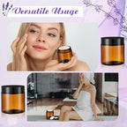 24 Pcs 4 oz Glass Jars with Lids, Clear Candle Jars with Black Lids Round Empty Candles Container Tins Candle Making Storing Lotions Spice Powder Liquid Sample Makeup (Amber)