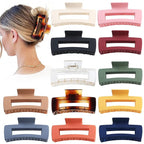 4.1 Inch Large Hair Accessories - 12 Pcs Big Square Jaw Clips for Thick Hair, Jumbo Bulk Clips for Women and Girls