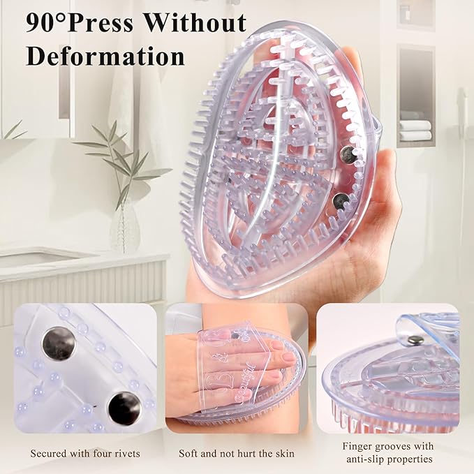 2Pcs Meridian Massage Brush, Upgrade Pro Meridian Brush for Belly, Beauty Salon Professional Custom Meridian Brush, Full Body SPA Massager Relaxation, Acupressure Meridian, Scalp Massage (Clear)