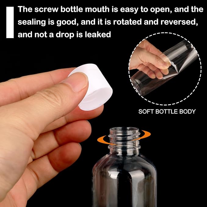 25 Pack 8 oz Plastic Bottles with White Top Caps, Clear Empty Bottles, Cosmetic Containers for Lotion and Shampoo, Cream, Travel-Friendly Bottles, BPA-Free for Liquids and Personal Care