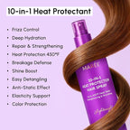 MAREE 10-in-1 Heat Protection Spray for Hair – Heat Protectant for Hair with Keratin, Collagen & Argan Oil – Frizz Control Hair Spray Women Care Product – Anti Frizz Protector de Calor para el Cabello