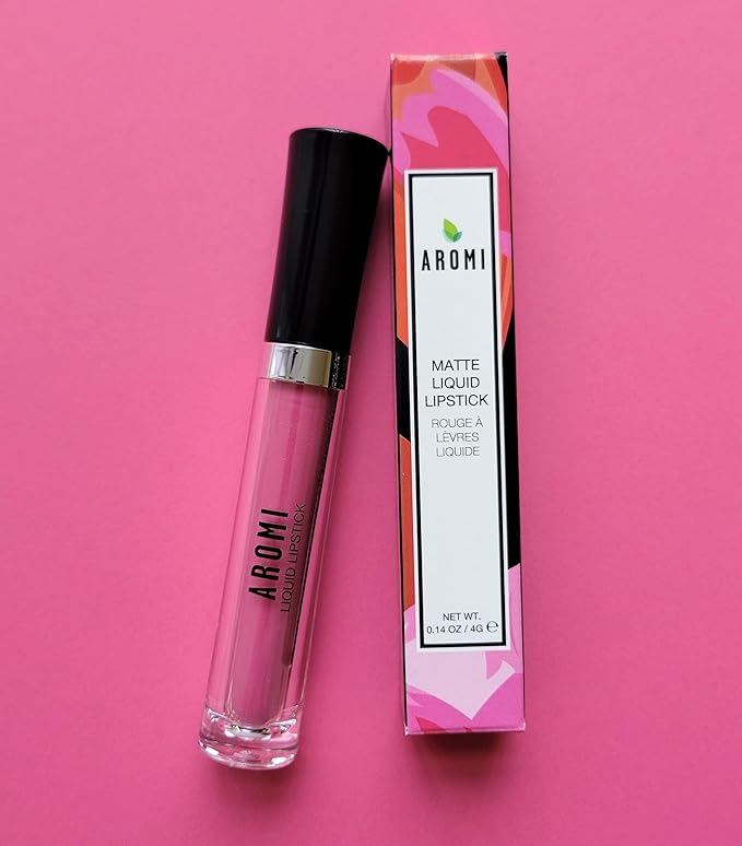 Aromi Matte Liquid Lipstick | Long-lasting, Light Pink Lip Color For Women, Warm Undertones, Baby Pink Shade, Vegan, Long Wear (Cherry Blossom)