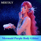 MEICOLY Light Purple Hair Glitter,Chameleon Purple Mermaid Face Glitter,Glitter Face Paint for Halloween,Mardi Gras Outfit for Women,Rave Glitter Makeup Sparkle Chunky Glitter for Women,50ml