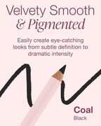 Mineral Fusion Eye Pencil (Black - Coal) - Eyeliner with Soothing Chamomile, Meadowfoam & Vitamin E - Smooth & Long Lasting, Hypoallergenic, Non-Irritating Eye Makeup