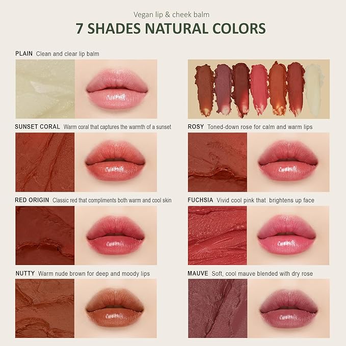 hersteller Nearby Recharging Lip Balm Vegan Butter Complex Intensive Moisturizing Treatment for Dry Lips and Cheek Natural Healthy (Red Origin)