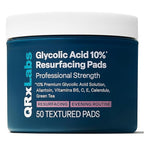 QRxLabs Glycolic Acid Pads - 10% Glycolic Acid Exfoliating Pads - Rinse-Free Face Peel - Antioxidant Chemical Exfoliant with Vitamins B5, C & E, Green Tea Extract - 50 Count, Mint & Eucalyptus
