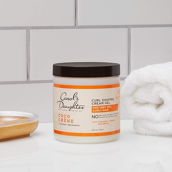 Carol’s Daughter Coco Creme Curl Shaping Cream Gel, with Coconut Oil, Coconut Milk, Hair Gel for Curly Hair , Silicone, Paraben and Mineral Oil Free, For Very Dry Split Ends, 16 Oz