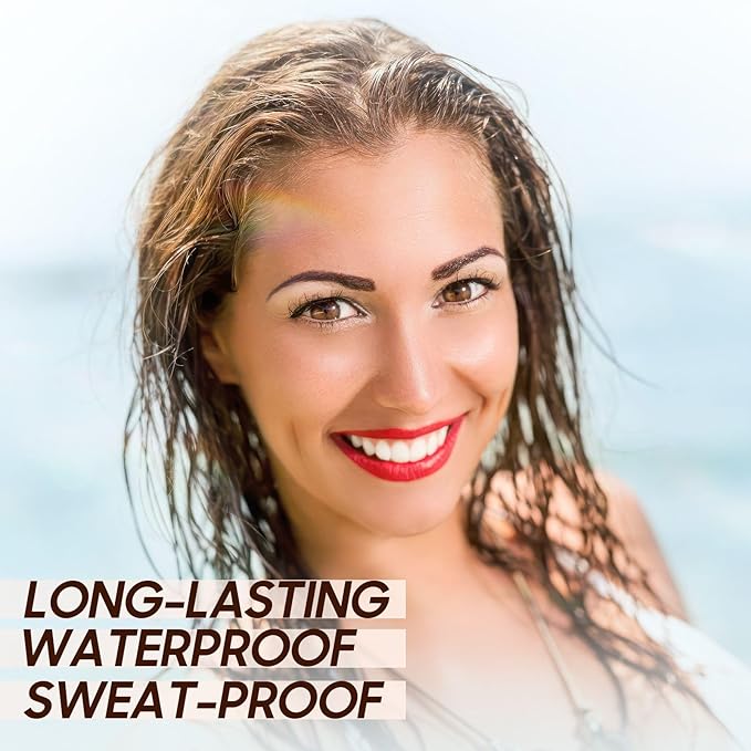 Brow Tattoo Peel Off Tint - Eyebrow Gel Tint with Eyebrow Stencils Christmas Makeup Gift for Women, Brow Gel Eyebrow Tattoos Waterproof Long-Lasting, Eye Brow Pencils Lush & Full Brows (Light Brown)