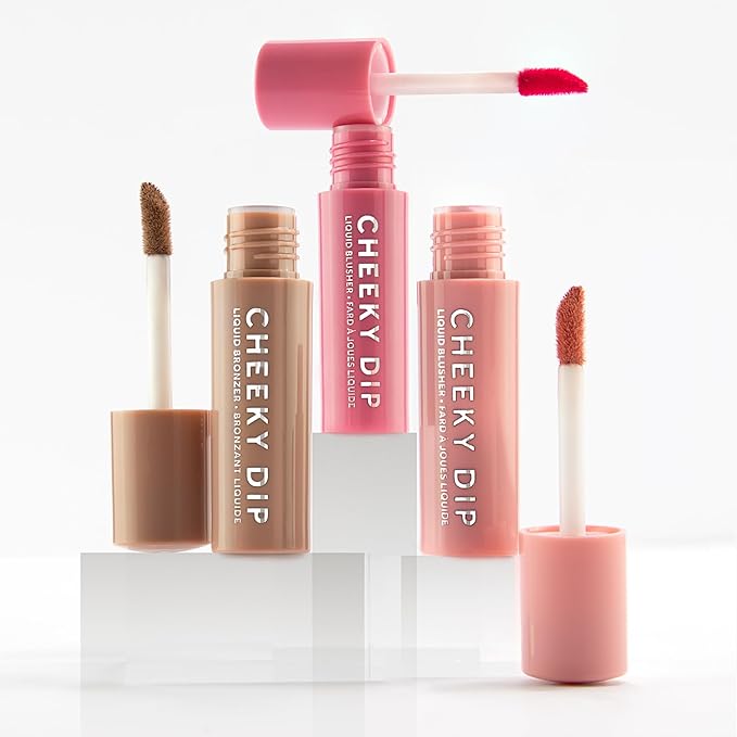 W7 Cheeky Cheeks Gift Set - Liquid Blusher & Bronzer Trio - Radiant Glow Makeup Gift