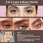 2-In-1 Eyelash & Eyebrow Color Kit, Professional Lash & Brow Color Kit, Eye Brow & Eye Lash Coloring Set DIY Hair Coloring for Salon Home Use 7ml (Black)