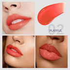 QueenDiary lip stain peel off lip gloss all day long lasting Waterproof and Transferproof lip tint - matte finish peel off lip liner (02#Playful)