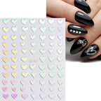 12 Sheets Aurora Nail Stickers Moon Star Nail Art Stickers Aurora Nail Decals Glitter 3D Self Adhesive Holographic Nail Design Heart Nail Art Supplies DIY Manicure Decorations for Women
