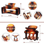 Medium Hair Clips for Women 8 Pcs Small Claw Clips for Thin and Thick Hair 2 Styles Hair Claw Clips Combination Rectangle Banana Jaw Hair Accessories for Women and Girls (Transparent)