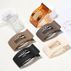 French Flat Hair Clips for Women 6pcs Hair Claw Clips for Thick or Thin Hair Matte Claw Clips for Girls Barrettes Non-Slip Strong Hold Hair Accessories for Women (Transparent)