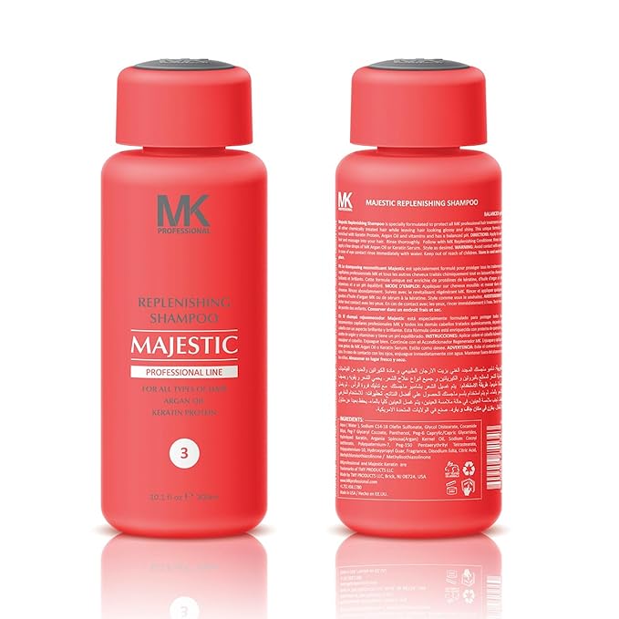 MK PROFESSIONAL Argan Oil Repair Shampoo for Dry Damaged Hair, Sulphate Free Keratin Hair Treatment, Moroccan Shampoo for Women & Men, Hydrating and Nourishing (All Hair Types) - 10.1 Fl Oz / 300 ml