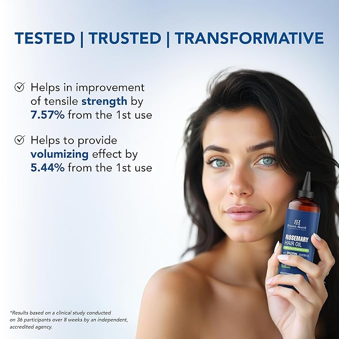 Botanic Hearth 100% Pure Rosemary Oil for Hair Growth (6.7 fl oz)| Infused with Biotin, Jojoba & Castor Oil | Hair Oil Repairs Dry Damaged Hair, Strengthening, Healthier Hair- Hair Tonic