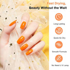 16.5ml Orange Nail Polish Large Volume Quick Drying Nail Polish, Fast Drying and Long Lasting Color Nail Art DIY Home Manicure Gift for Women