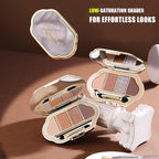 Nude Eyeshadow Palette 4 Colors, Smoky Pink Rose Matte Shimmer Eye Shadow Quad, Soft Pink Neutral Shades, High Pigment Long-Lasting Blendable Formula, Perfect for Romantic Daily Looks, 4#