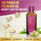 Jenoris Pistachio Oil Hair Serum for Frizzy and Damaged Hair, Lightweight Hair Oil for Dry Hair with Omega 3-6-9 Complex, Anti-Frizz Hair Serum for Shine, Hydration & Split-End Treatment, 3.38 fl.oz