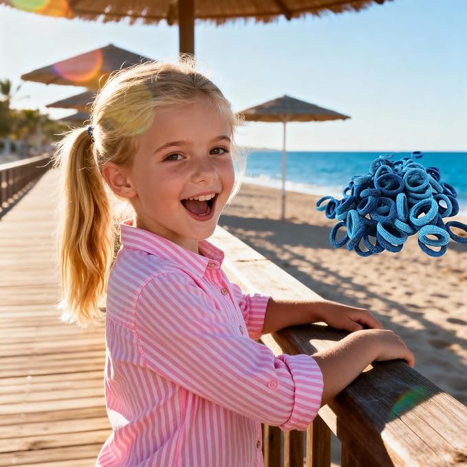 Mini Small Glittering Hair Ties All Hair Types Seamless Glitter Hair Ponies Elastics Ponytail Holders Hair Scrunchies Hair Accessories Baby Girls Kid Children 100 pcs