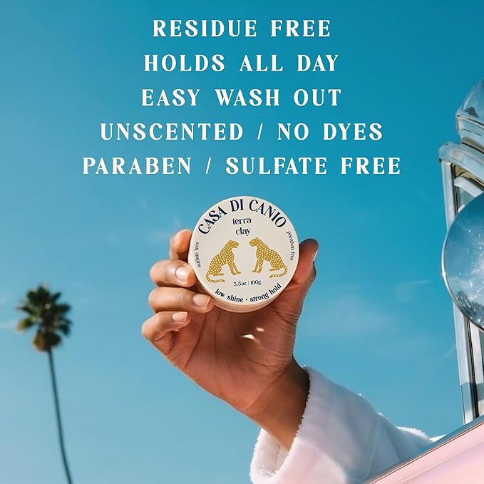 Hair Styling Clay 3.5 oz – Medium Hold, Low Shine, Water-Based, Fragrance-Free, No Residue, Paraben/Sulfate-Free, For Everyone, All Hair Types