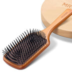 MR.GREEN Hair Brush Natural Maple Wide Board Massage Scalp Comb Air Cushion Anti-Static Detangle Brush For Curly Long Hair Both Women Men (Small)