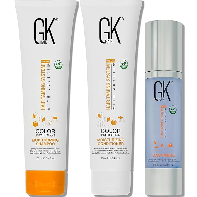 GK HAIR Global Keratin Moisturizing Shampoo and Conditioner Sets (Moist 100ml Cashmere 50ml)