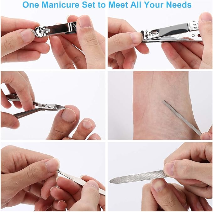 Manicure Kit, OKOM Manicure Set, Mens Grooming Kit, Nail Care Set, Manicure Kit for Men and Women,Nail Kit,Grooming Kit, Nail Clipper Set, Christmas Gifts,Stocking Stuffers for Teen Boys,Gifts for Men
